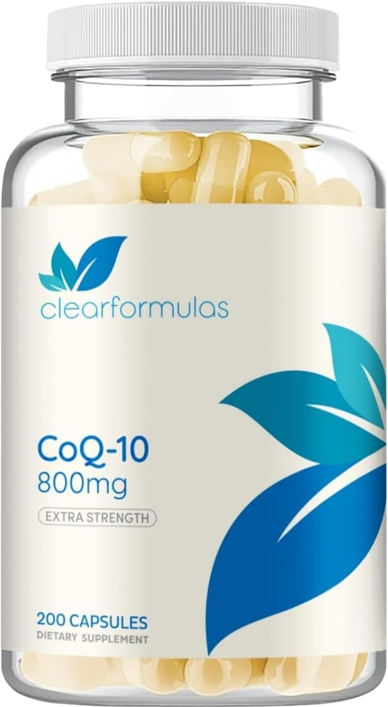 Extra Strength CoQ10 800mg - Quick Absorption Coenzym Q10 800mg Potent Antioxidant for Heart Energy and Aging Support - High Stability CoQ10 Ubiquinone Caps - Lavet i en cGMP US Lab (100 Servere)