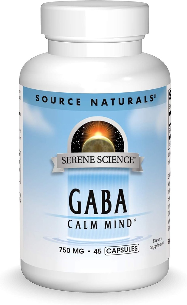 Source Naturals Serene Science GABA, for en rolig sind, 750mg - 45 kapsler