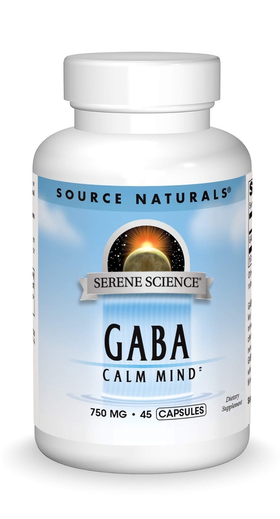 Source Naturals Serene Science GABA, for en rolig sind, 750mg - 45 kapsler