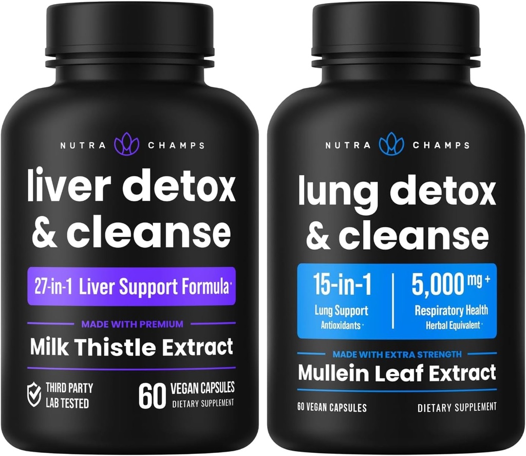 NutraChamps Lever renser kapsler og lunger renser kapsler 2 pakning bundle