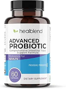 Probiotika til fordøjelse, 11.5 Millioner CFU per servering: DE111, Lactobacillus, Bifidobacterium, Acidophilus Probiotisk supplement, Bloating, Gas og Forstoppelse Relief, 60 Kapsler