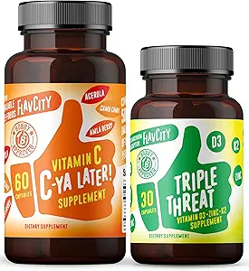 FlavCity C-vitamin & D supplement sæt, C- Ya senere & Triple Treat