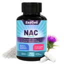 NAC supplement, N- Acetyl Cysteine kapsler 800mg, N- Acetyl tillæg med mælk tidsel 200mg, Antioxidant support, Vegan, GMOS- Free, NAC 90 greve (pakke med 1)