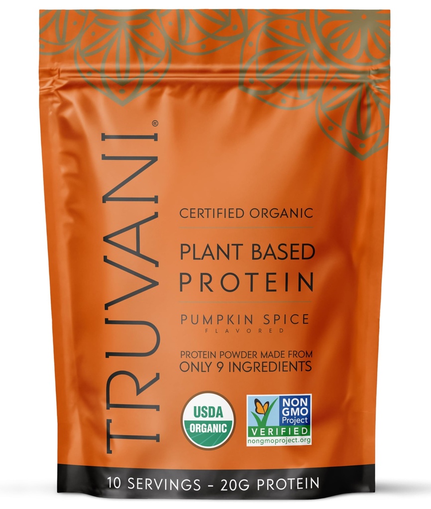 Truvani Vegan Pea Protein Powder Medicu 124; Pumpkin Spice Medical 124; 20g Organic Plant Based Protein Medical 124; 10 Servering Medical 124; Keto Medicine Free Gluten & Dairy Free Medicine; Low Carb Medical 124; Ingen tilsat sukker