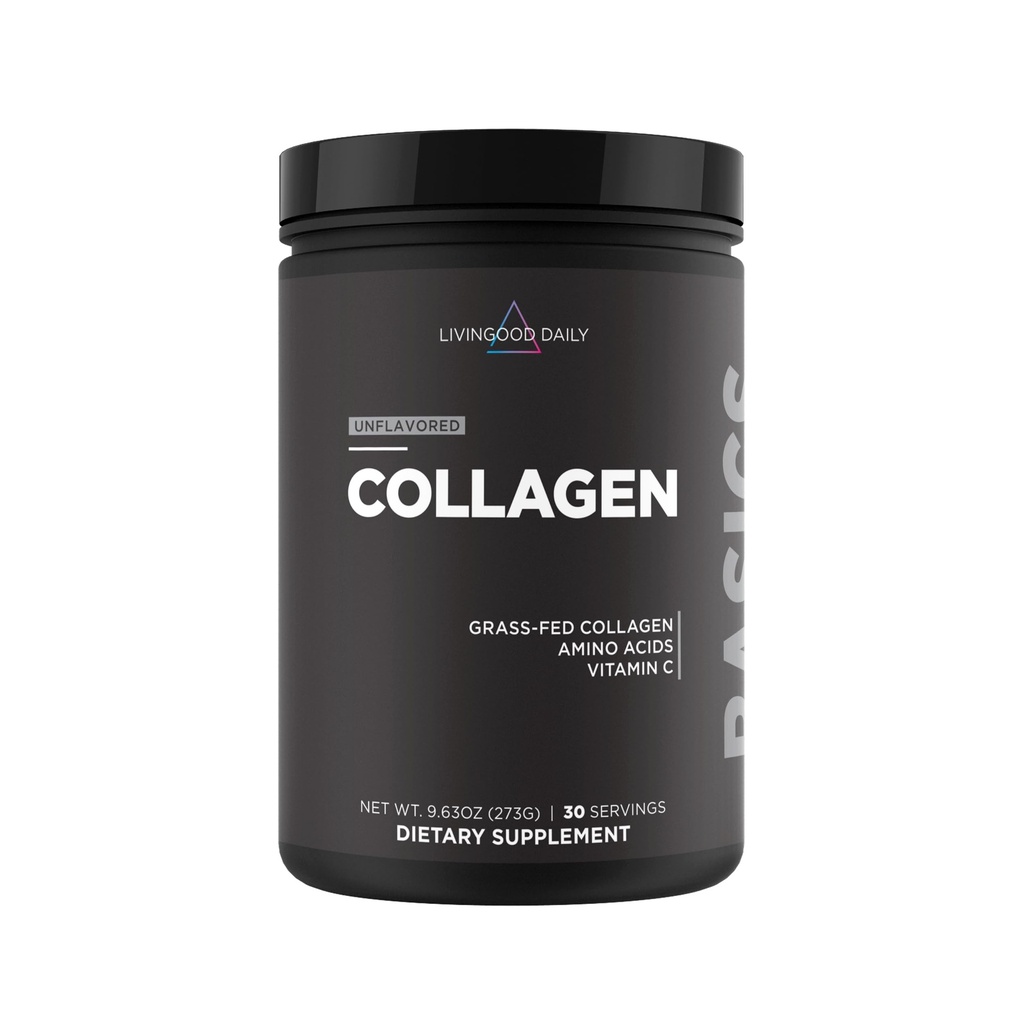 Livingood Daily Unflavored Collagen Powder for Women & Men, Hydrolyzed Collagen Peptider Powder with Vitamin C, Protein med 20 Aminosyrer, Type I & III, Grass Fed, Keto, Paleo, Gluten Free, 30 Srvgs