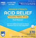 Rite Aid Reducer, maksimal styrke Famotidine tabletter, 20 mg - 2 Flasker, 85 Tæl hver (170 Tæl i alt)