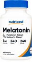 Nutricost Melatonin 3 mg, 240 tabletter - 3 mg per servering, non- GMO, gluten fri