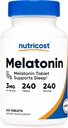 Nutricost Melatonin 3 mg, 240 tabletter - 3 mg per servering, non- GMO, gluten fri