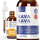 Rejuvica Health Kava Kava Root Extract Supplement - Active Kava Kava - Potent afslapning & Calm - flydende ekstrakt - Piper Methysticum - Noble Variety - naturligt occurring Kavalactoner - 48 Serveringer