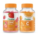 Lifeable Zink 50mg + C-vitamin 750mg, Gummies Bundle - Great Tasting, Vitamin Supplement, Gluten fri, GMO fri, Chewable Gummy