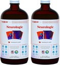 LIQUIDHealth Neurologic Focus Supplement - Brain Booster Nootrop Supplement til kognitiv funktion, hukommelse & fokus med Ginkgo Biloba, Cholin, L- Theanine & Phosphatidylserin - USA Made (2 Pack)