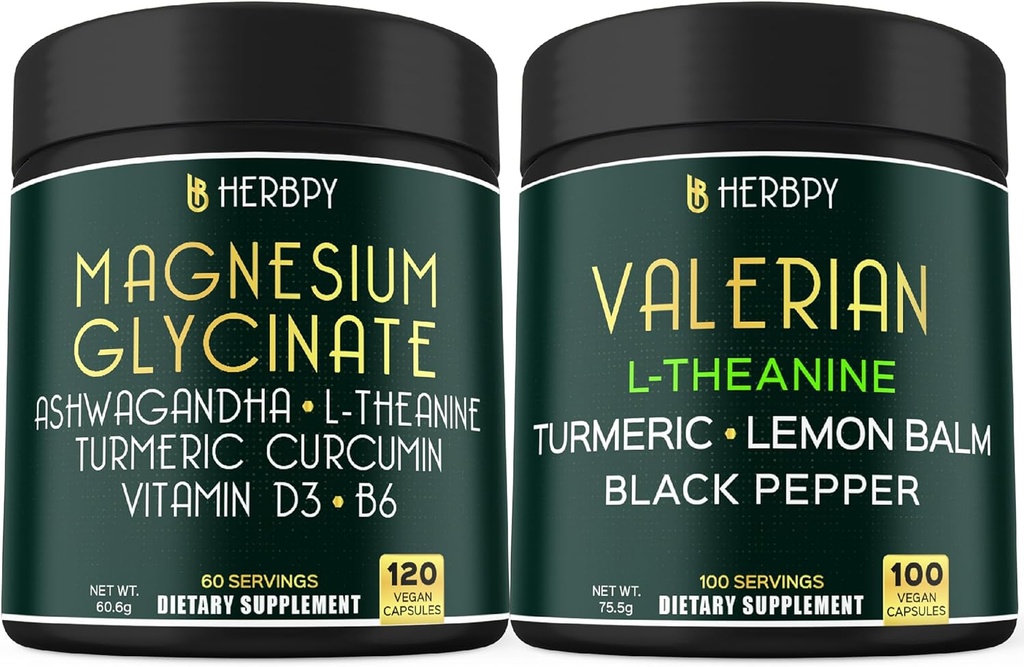 Bundle 6in1 Magnesiumglycinat Supplement & 5in1 Valerian Root Supplement
