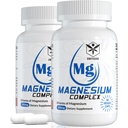 Magnesiumkompleks Supplement 8 Former, 500 mg Magnesiumglycinat, malat, citrat, høj Absorption Mg for ro, søvn, mood & sund muskel, pakke med 2, Total 120 Vegankapsler