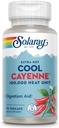 SOLARAY Extra Hot Cool Cayenne 100.000 HU - Traditionel Folk Remedy og fordøjelsesstøtte - Bio- Cool Process - Lab Verified, GMP facilitet, 60- dag garanti - 45 Servering, 90 VegCaps