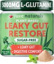 Yuve Gut Health Restore, Vegan & Non- GMO Leaky Gut Reparation Kosttilskud, Hjælper til Relief Bloating, Heartburn, Forstoppelse, Gas & SIBO, med L- Glutamin, Lakrids, & Aloe, Pharmaceutical Grade, 30 Servere