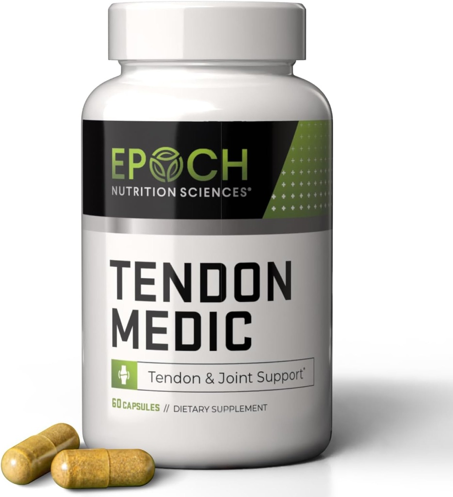 Tendon Medic Joint & Tendon Support Supplement - Mobilitet & Fleksibilitet Formel - Naturlige non-GMO kapsler til fælles smertelindring, Tendonitis, Gigt & Muskel Inddrivelse - 60 Caps