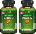 Irwin Naturals One- Per- Day Mega B- 12 1.500mcg højpotens methylcobalamin Vitamin - Hurtig forbedret absorption med MCT + Asian Ginseng - Natural Energy Boost - 60 flydende bløddele (pakke med 2)