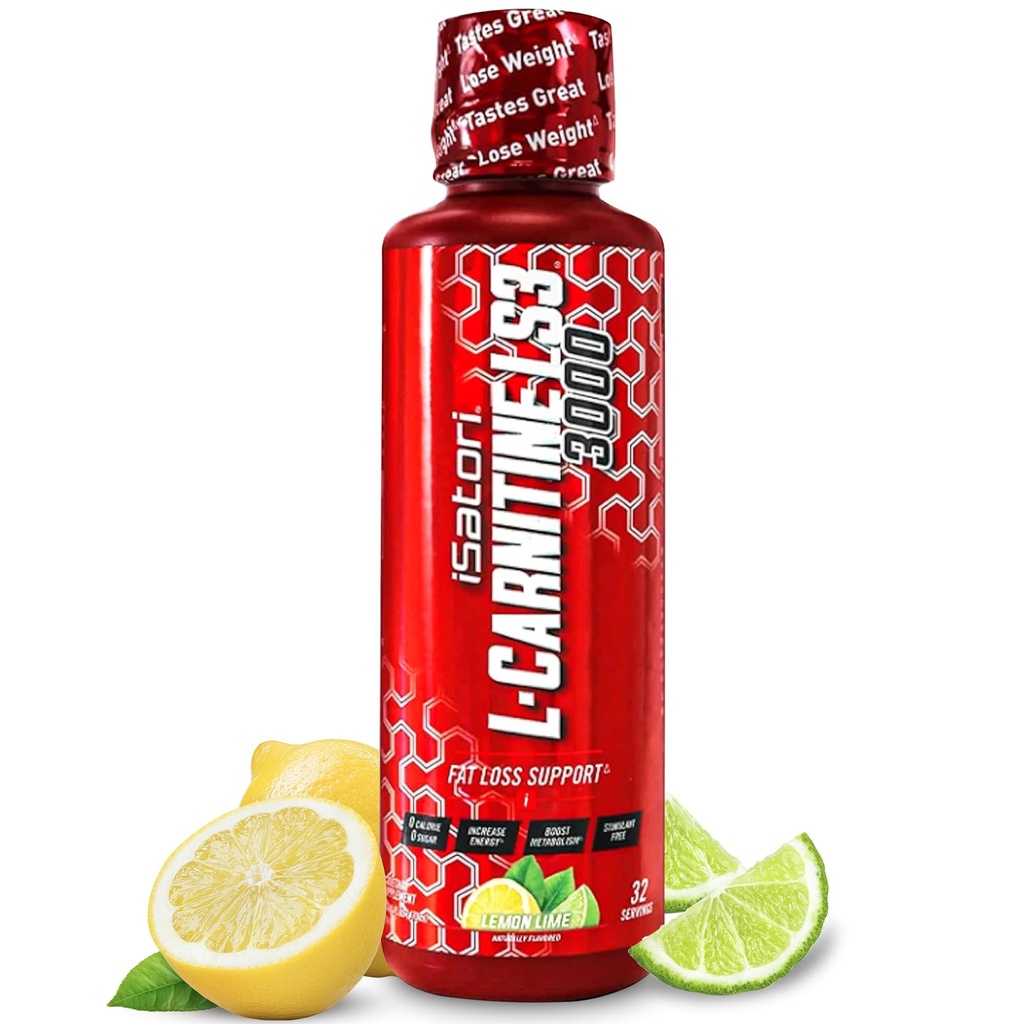 iSatori L- Carnitin LS3 3000, Triple- Blend Liquid L Carnitin Supplement, med Acetyl & Tartrate, Stimulant Free Energy, Lav kalorier, Sukker eller Gluten, Keto- Friendly, Lemon Lime (32 Servere)