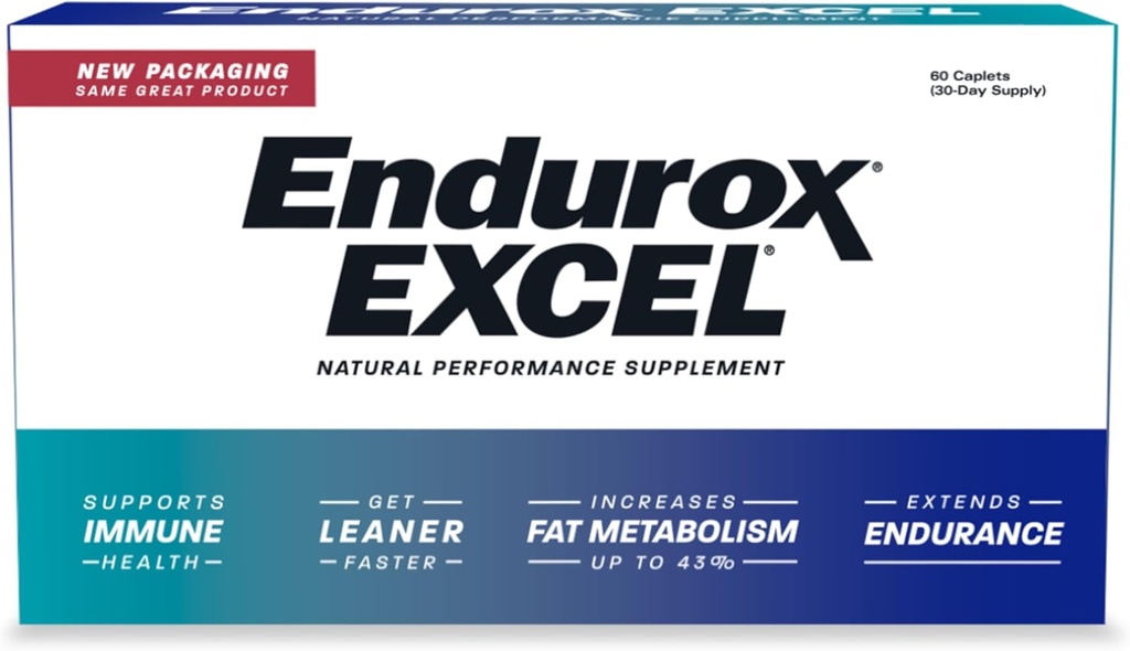 Pacific Health Endurox Excel Natural Performance Supplement, Increases Metabolism & Builds Endurance with Ciwujia (Ginseng) Root - 60 Caps