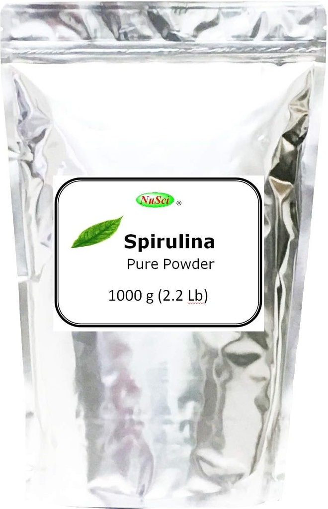 Organisk dyrket Spirulina pulver 1000g (1,0Kg, 2,2 lb) Bulk Pure Fresh GMO Gratis ikke-bestrålet