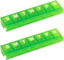 EZY DOSE Weekly (7-Day) Pill Organizer, Medicine Case, Vitamin Planner Box, Små låseafdelinger Sikker receptpligtig medicin og forhindre spild, Farver kan Vary (Lille låsning - 2 Pack)