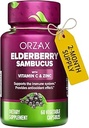 ORZAX Elderberry Capsules - immunsupporttilskud med Elderberry C-vitamin og zink - antioxidanter supplement til kvinder og mænd (60 vegetabilske kapsler)
