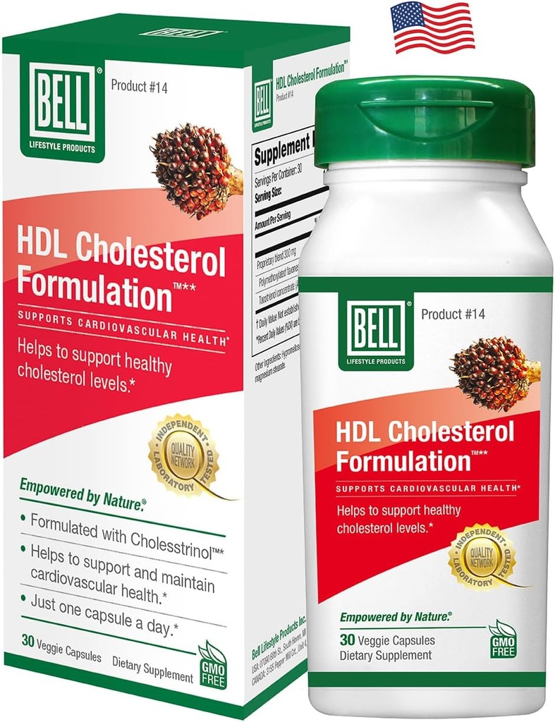 Bell HDL Cholesterol Formulering ™, Cholesterol Health Supplement - Unique Blend, for kvinder og mænd