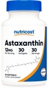 Nutricost Astaxanthin 12mg, 30 Softgels - Non-GMO og Gluten Free