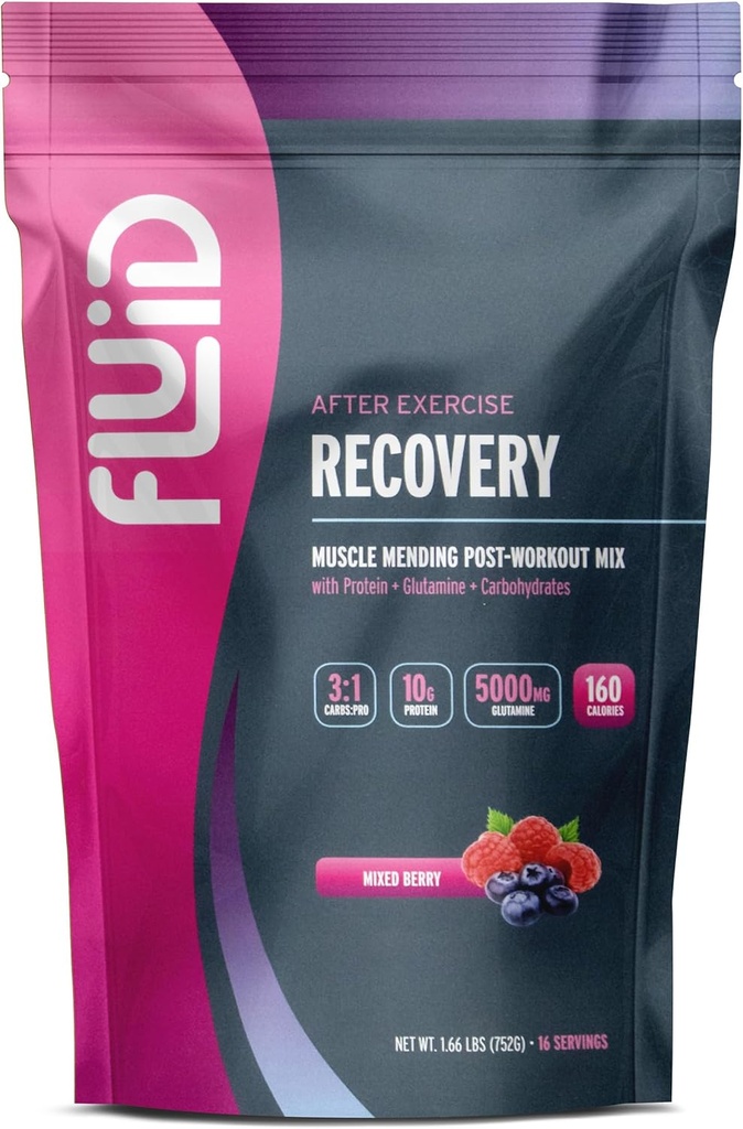 Væske Inddrivelse Post- Workout Drink Mix - Whey isolere protein, L- Glutamin, Carbs, Alle naturlige ingredienser, Gluten- Free, Lactose- Free (blandet berry)