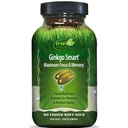 Irwin Naturals Ginkgo Smart kraftfuld Nootrop Brain Booster - understøtter maksimal hukommelse, Focus & Mental Klarhed med DMAE, Clubmoss, Cholin & Acetyl L- Carnitin - 60 flydende bløddele