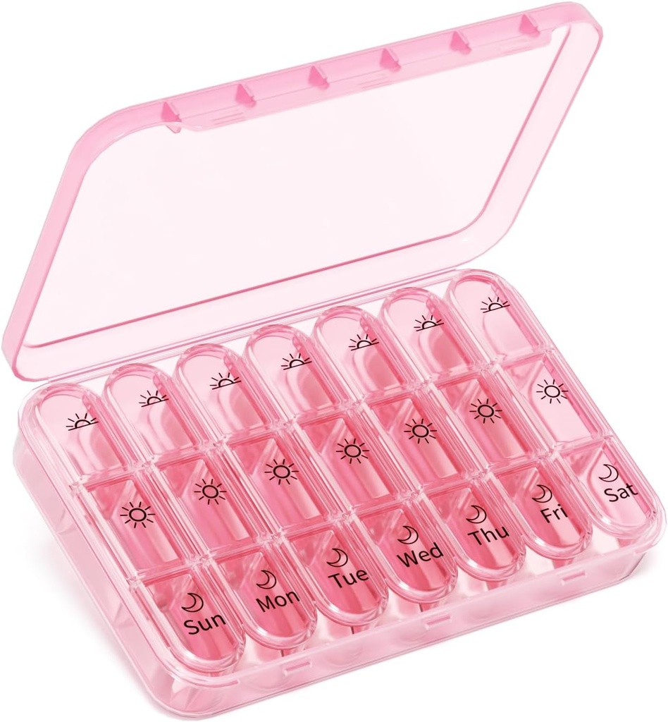 Pill Organizer 3X en dag - Pink Perfection Portable Pill Case