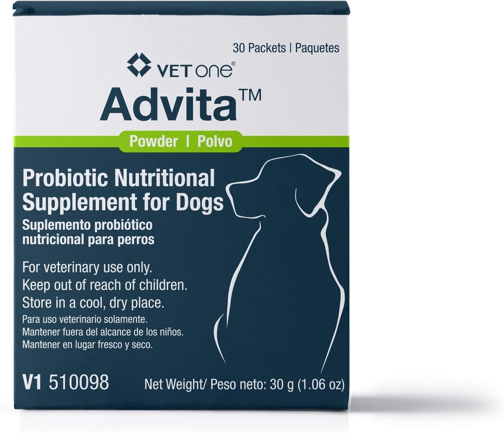 VetOne Advita Probiotic Nutritional Supplement til hunde - 30, 1 g Pakninger