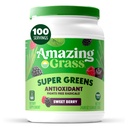 Amazing Grass Green Superfood Antioxidant: Grønne pulver med Organic Spirulina, Beet Root Powder, Elderberry & Probiotika, Sweet Berry, 100 Servere (Packaging May Vary)