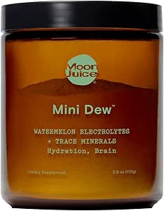 Måne Juice Mini Dew Electrolytes Powder - Sukker Free Minerals & Electrolyte Hydration Powder til Instant Hydration & Brain Support - Magnesium, Calcium, Kalium, Pink Salt, Vandmelon, 30 Servering