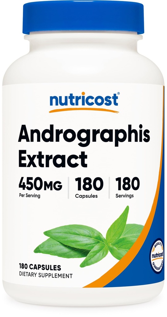 Nutricost Andrographis Extract 450mg, 180 vegetariske kapsler - Non- GMO & Gluten Free