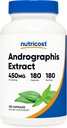 Nutricost Andrographis Extract 450mg, 180 vegetariske kapsler - Non- GMO & Gluten Free