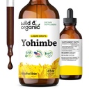 Wild & Organic Yohimbe Kosttilskud til mænd og kvinder - 5 mg Yohimbine Extract Tinktur - Alkohol- Free Yohimbe Bark Drops - Vegan, Non- GMO & sukkerfri - 4 fl oz