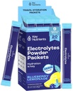 KEY NUTRIENSER Multivitamin Electrolytes Powder Packets - Lækker blåbær Lemonade 20 Pack Hydration Packets - Rejse Hydration Powder - Ingen sukker, Ingen kalorier, Gluten Free - Made in USA