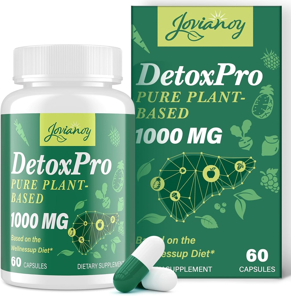 2000 MG Plant- baseret Detox Rense - Natural Toxin Flush for lever, Gut & Colon - Antioxidant & fordøjelsesstøtte - Zeolite Detox - Fastvirkende Detox Complex for kvinder og mænd - 60 kapsler