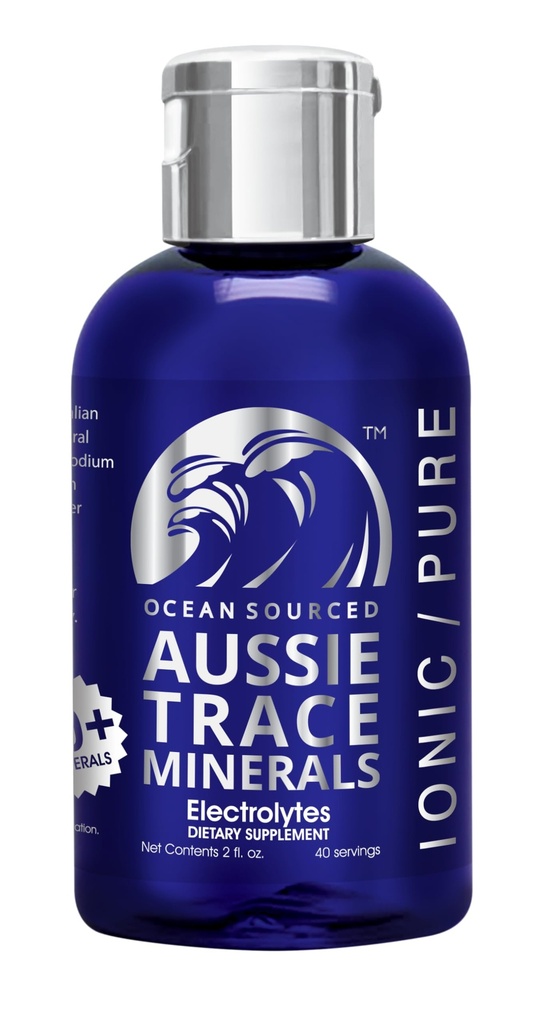 Aussie Trace Minerals - Magnesium Rich, Lavnatrium, Komplette elektrolytdråber til Hydration, Energi & Inddrivelse - 2oz / 60ml flydende supplement - Vegan, Keto Friendly