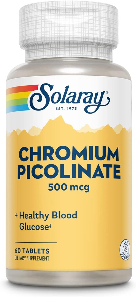 Solaray Chrom Picolinate Tablets, 500 mcg