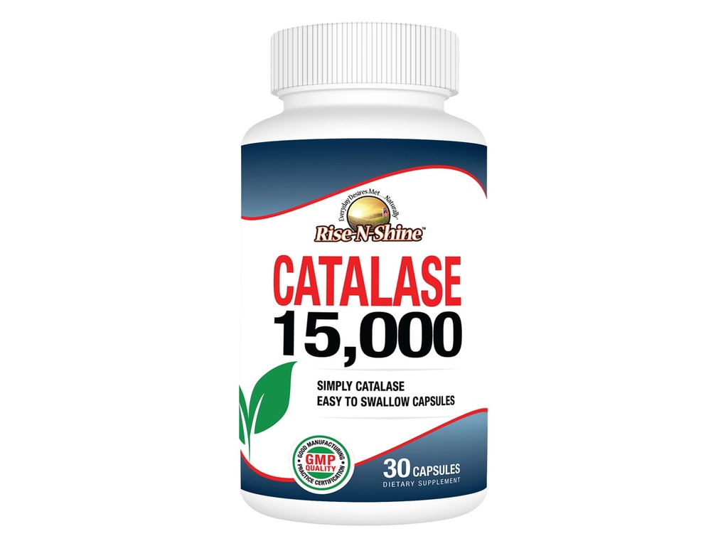 Rise- N- Shine Catalase Supplement 15.000 - Kraftfuld Antioxidant Enzyme til hårhelbred- Hårtilskud til stærk hårstøtte - 30 kapsler