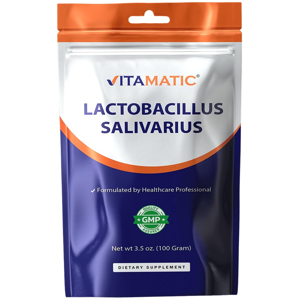 Vitamatisk Lactobacillus Salivarius Probiotic Powder - fordøjelsesstøtte - 100 Gram (3.5 OZ) - 100 Servering