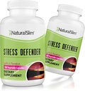 NaturalSlim Stress Relief Supplement - Stress Defender, High Cortisol Reducer, Control Cravings, Sleep & Metabolisme Support med vitamin B5 Pantothensyre & L Tyrosine 180 Vegetabilske kapsler 2 Pack