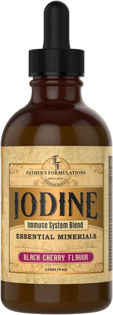 Faderens Formuleringer Jod Supplement Drops 4oz - Great Tasting, Meget Absorbable, Immunsystemet for Thyroid Support, Focus & Energy