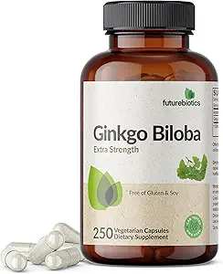 Futurebiotics Ginkgo Biloba Extra Strength Supports Brain Function & Memory Support, 250 Vegetarian Capsules