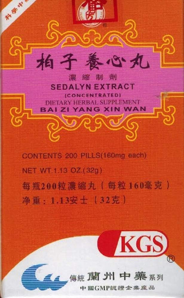 KGS SEDALYN Extract (BAI ZI YANG Xin WAN) 160mg X 200 piller pr. flaske