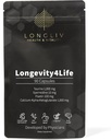 Longevity4Life - Ultimate Cellular Health Supplement - Fiskein, Taurine, Calcium Alpha- Ketoglutarat, og Spermidine Kapsler for Longevity og Vitality - Made in USA - Læge Formuleret
