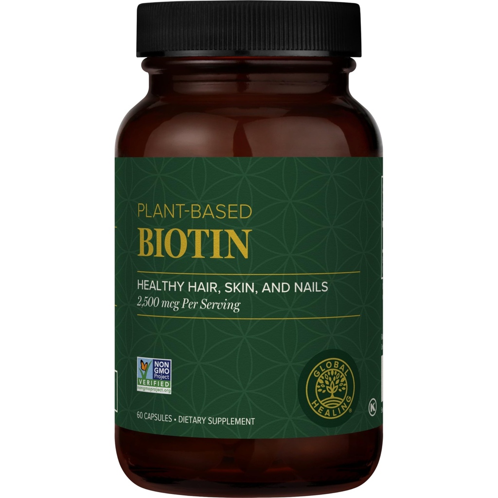 Global Healing Center - Biotin (vitamin B7) Biotin for hårvækst supplement vitaminer, understøtter strålende hud, og stærkere negle, hårtab vitaminer til kvinder og mænd, mere end 1000mcg