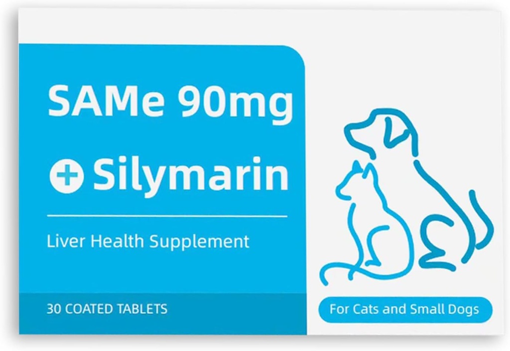 Samme 90 for hunde & katte - Lever Support med mælk tidsel - Hjælper med fælles sundhed, lever Detox, og mobilitet - Ideel til katte og små & mellemstore hunde